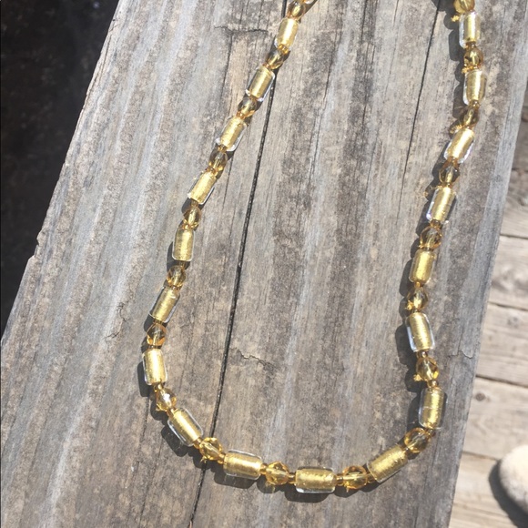 Glass beaded necklaces in shades of yellow/ gold statement vintage flapper girl - Picture 5 of 9